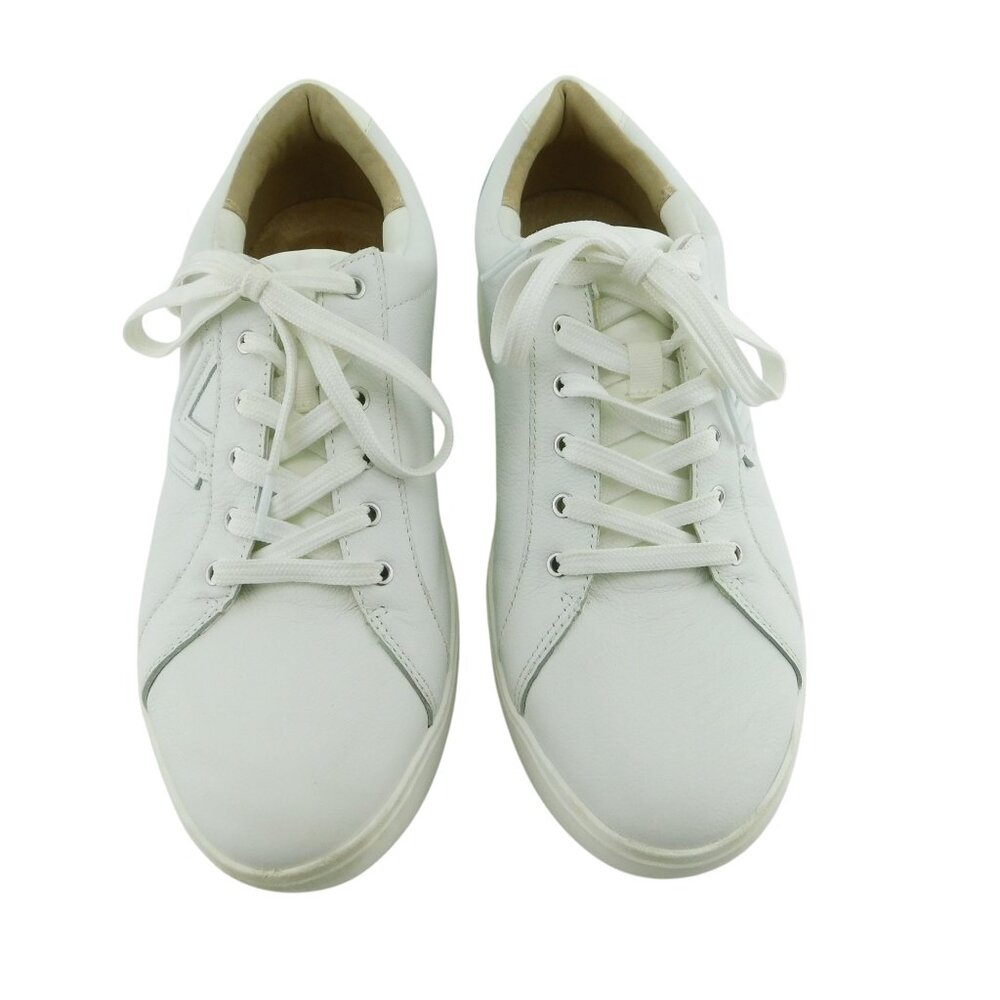 VIONIC White Leather V Logo Lace up Sneakers Walking Shoes 11 Wide